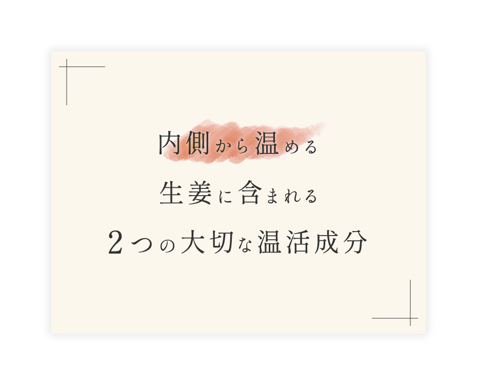 内側から温める生姜に含まれる2つの大切な温活成分
